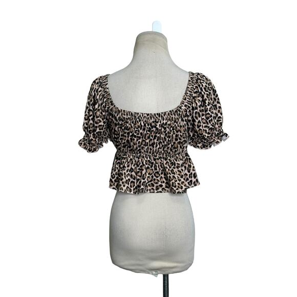 Urban Outfitters animal print short sleeves crop top size Small - Picture 2 of 9